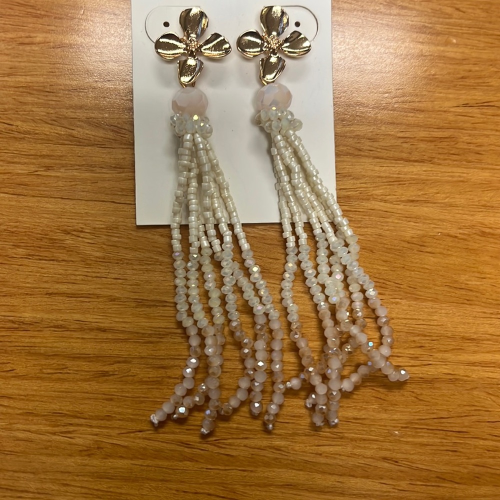 Iridescent dangle beaded earrings!